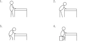 看護師の作業時の姿勢と作業台